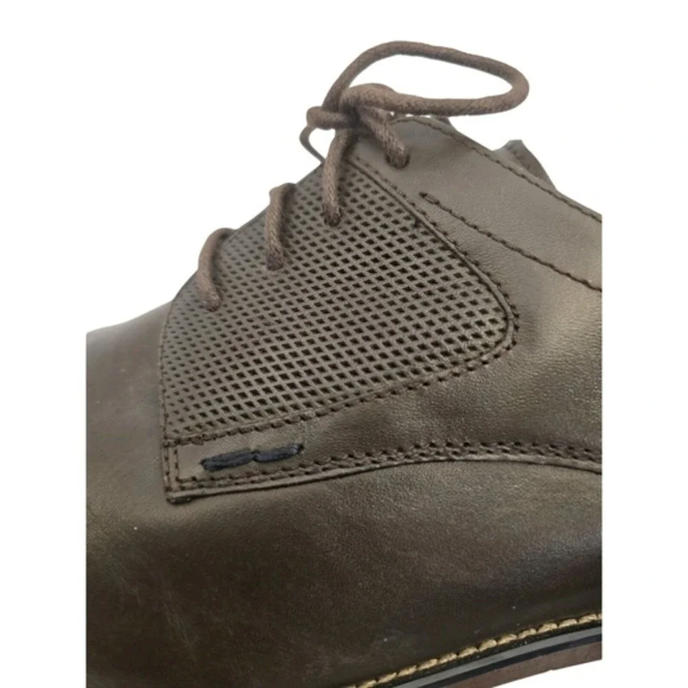 Steve Madden Derium Mens Size 13 M‎ Brown Leather Lace Up Shoes Wood Sole Oxford